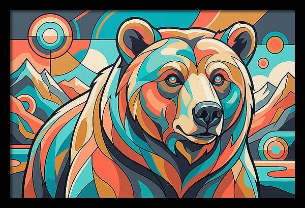 Grizzly Bear In Vibrant Colors