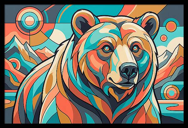 Grizzly Bear In Vibrant Colors