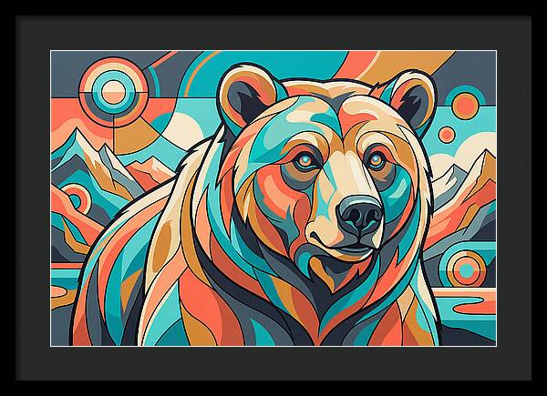 Grizzly Bear In Vibrant Colors