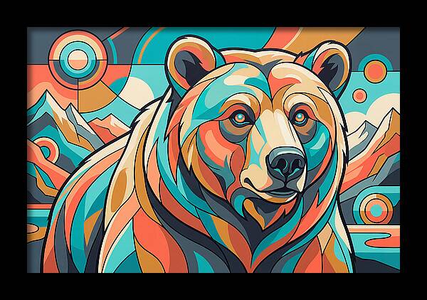 Grizzly Bear In Vibrant Colors