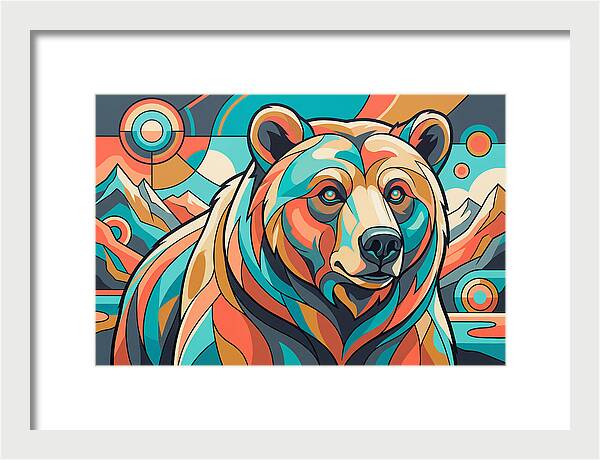 Grizzly Bear In Vibrant Colors