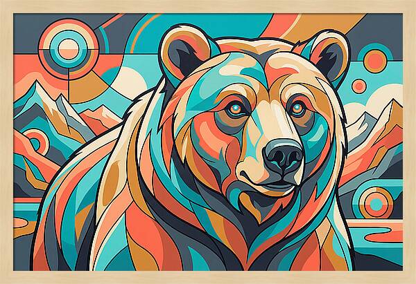Grizzly Bear In Vibrant Colors
