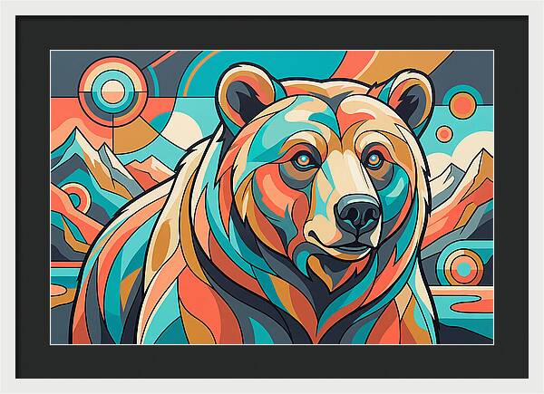 Grizzly Bear In Vibrant Colors