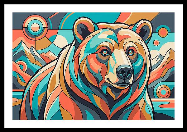 Grizzly Bear In Vibrant Colors