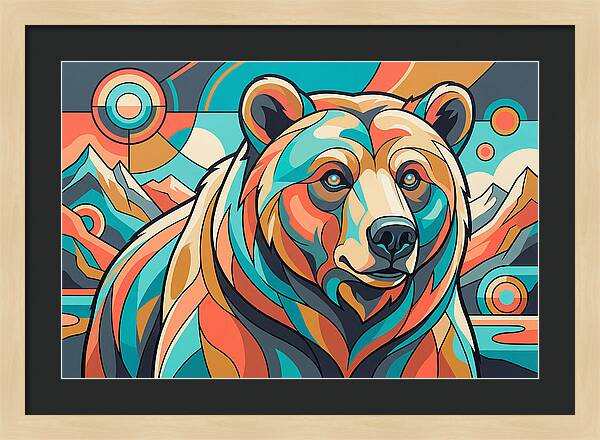 Grizzly Bear In Vibrant Colors