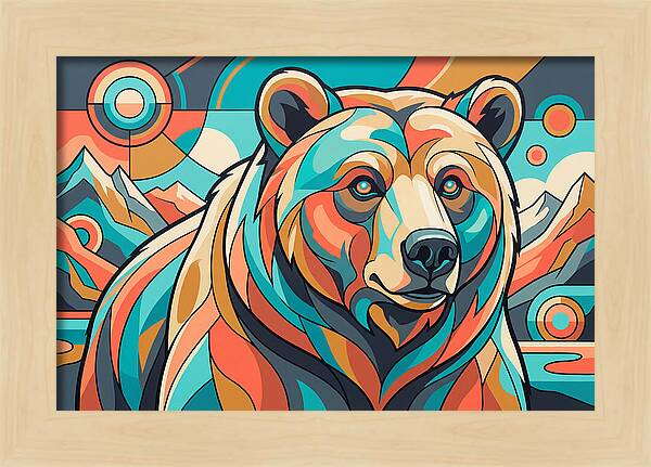 Grizzly Bear In Vibrant Colors
