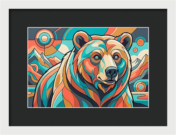 Grizzly Bear In Vibrant Colors