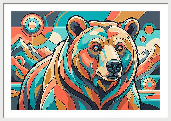 Grizzly Bear In Vibrant Colors
