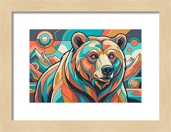 Grizzly Bear In Vibrant Colors