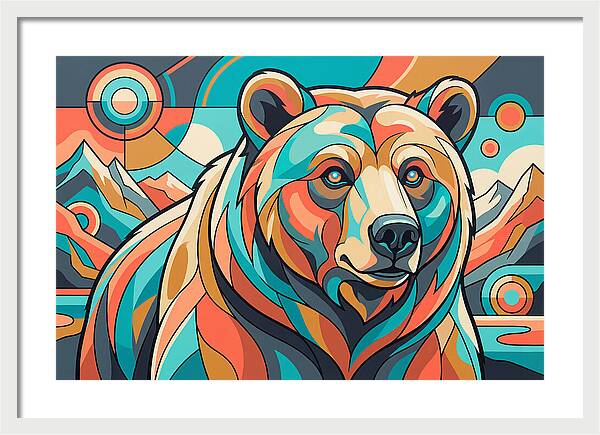 Grizzly Bear In Vibrant Colors