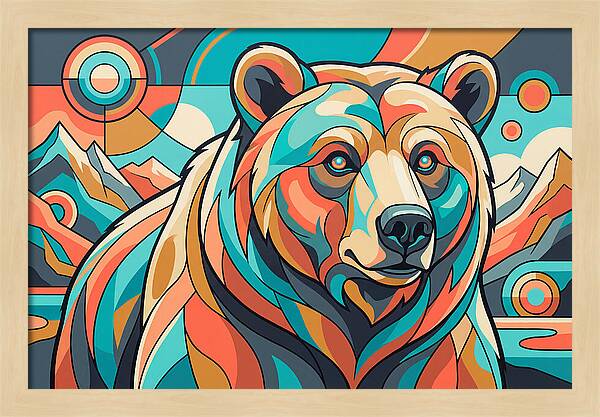 Grizzly Bear In Vibrant Colors
