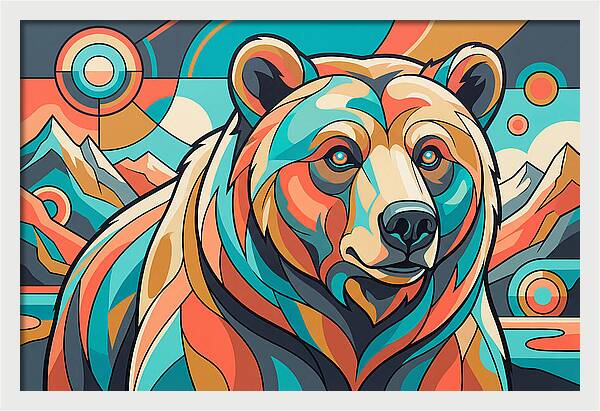 Grizzly Bear In Vibrant Colors