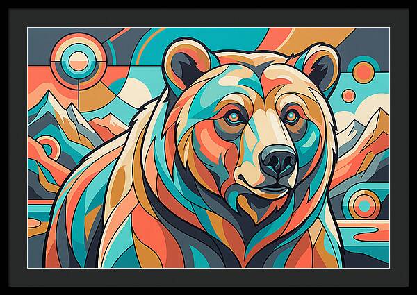 Grizzly Bear In Vibrant Colors