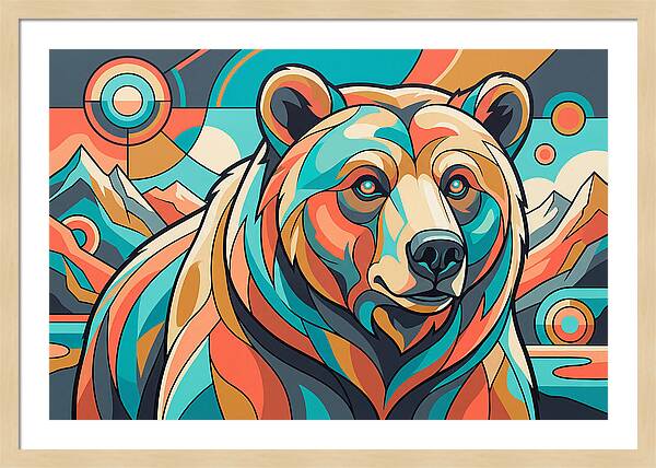 Grizzly Bear In Vibrant Colors