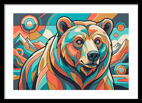 Grizzly Bear In Vibrant Colors