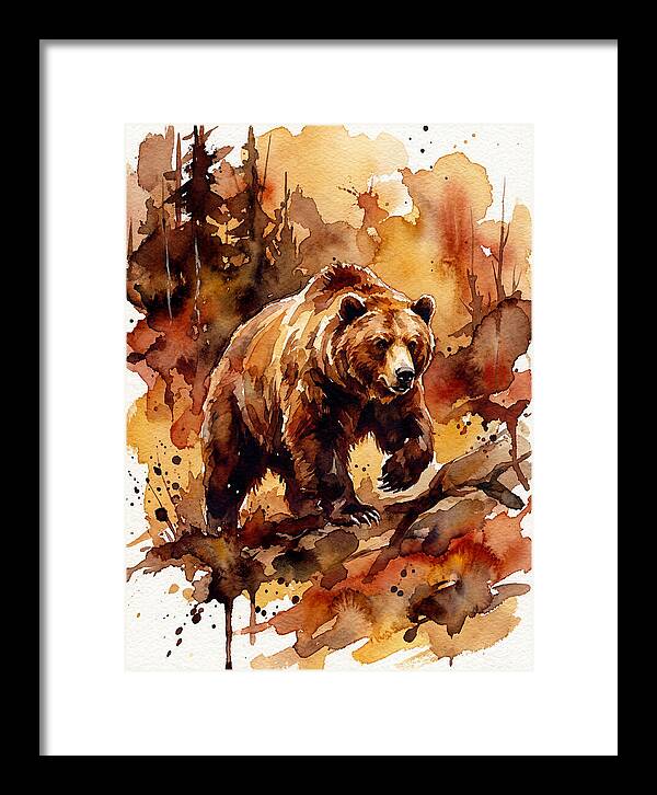 Grizzly Bear In Watercolor