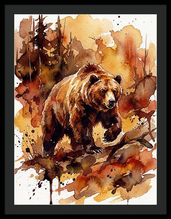 Grizzly Bear In Watercolor