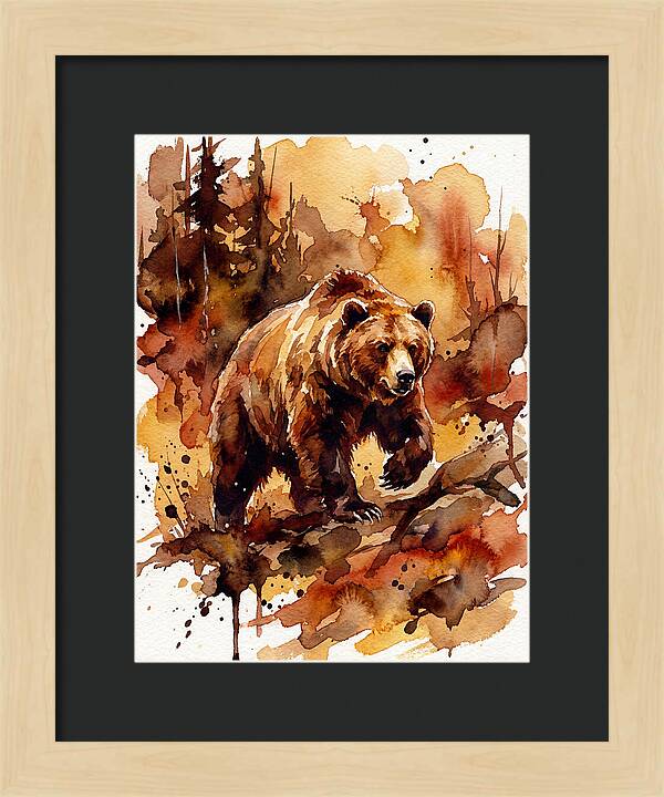Grizzly Bear In Watercolor