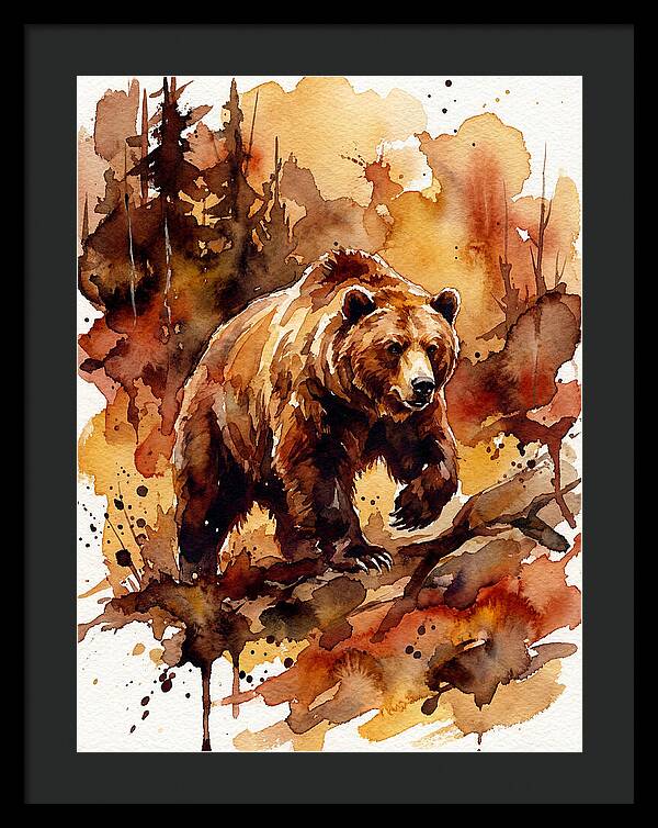 Grizzly Bear In Watercolor