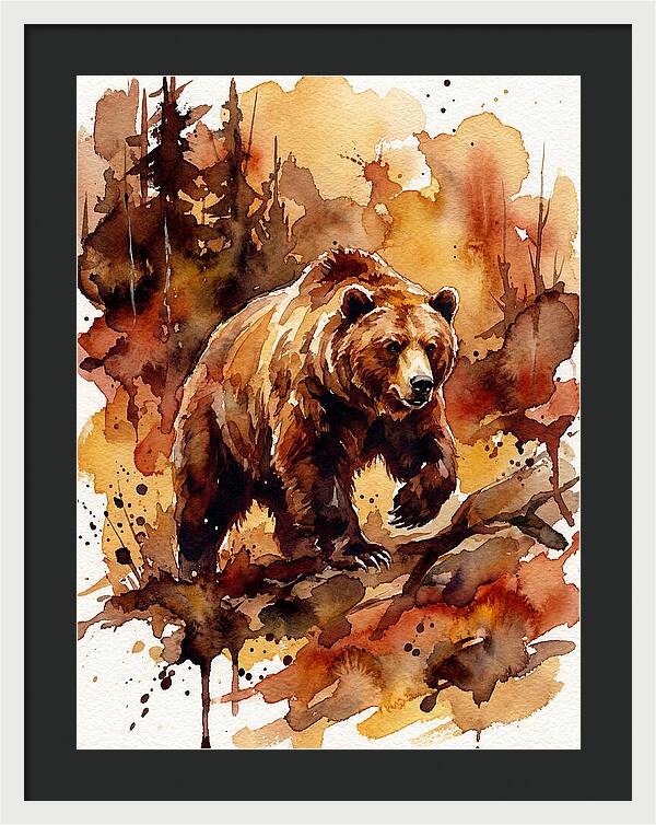Grizzly Bear In Watercolor