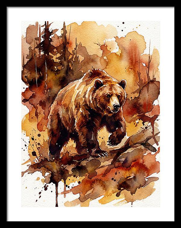 Grizzly Bear In Watercolor