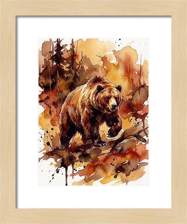 Grizzly Bear In Watercolor