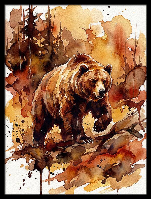 Grizzly Bear In Watercolor