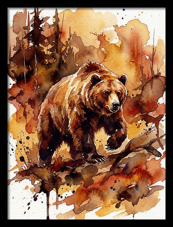 Grizzly Bear In Watercolor