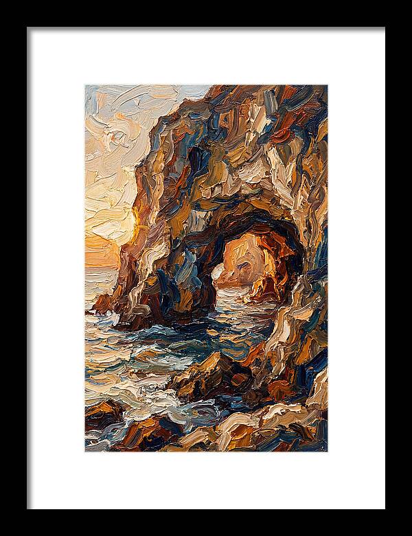 Grotto Carved Into Seaside Cliff