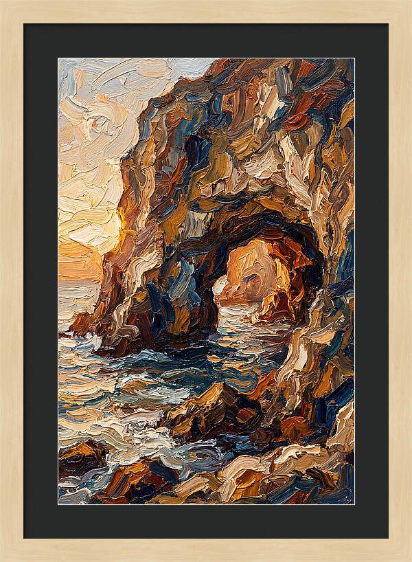 Grotto Carved Into Seaside Cliff