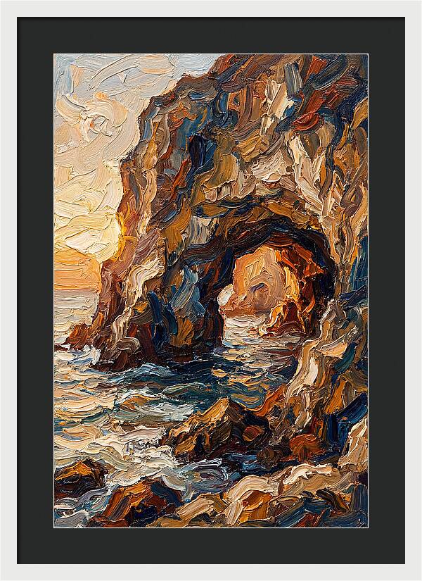 Grotto Carved Into Seaside Cliff