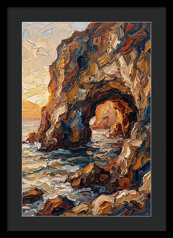 Grotto Carved Into Seaside Cliff