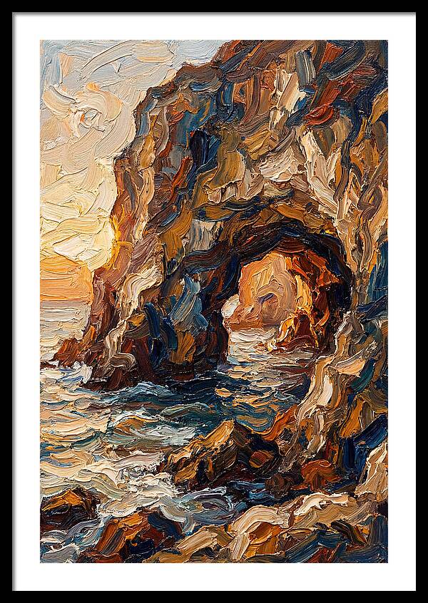 Grotto Carved Into Seaside Cliff