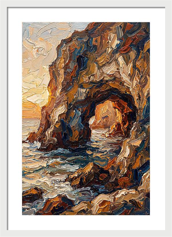 Grotto Carved Into Seaside Cliff