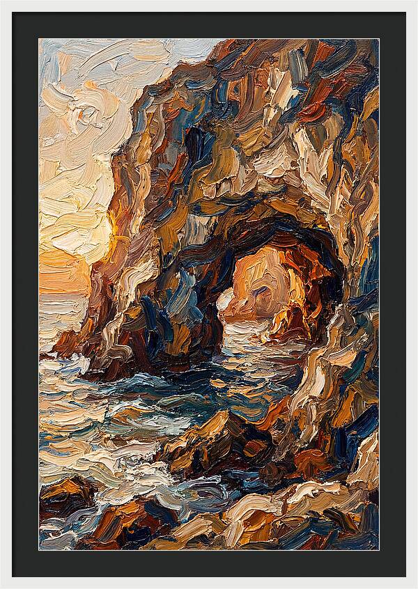 Grotto Carved Into Seaside Cliff