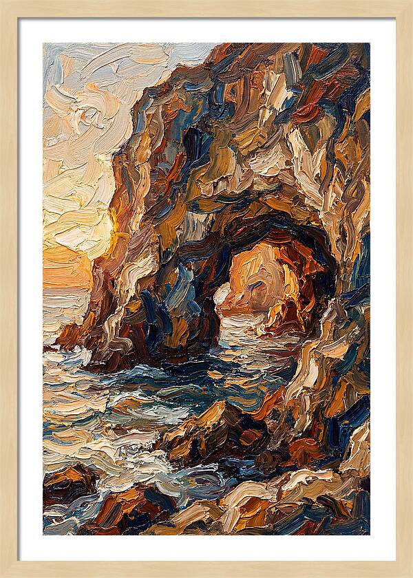 Grotto Carved Into Seaside Cliff