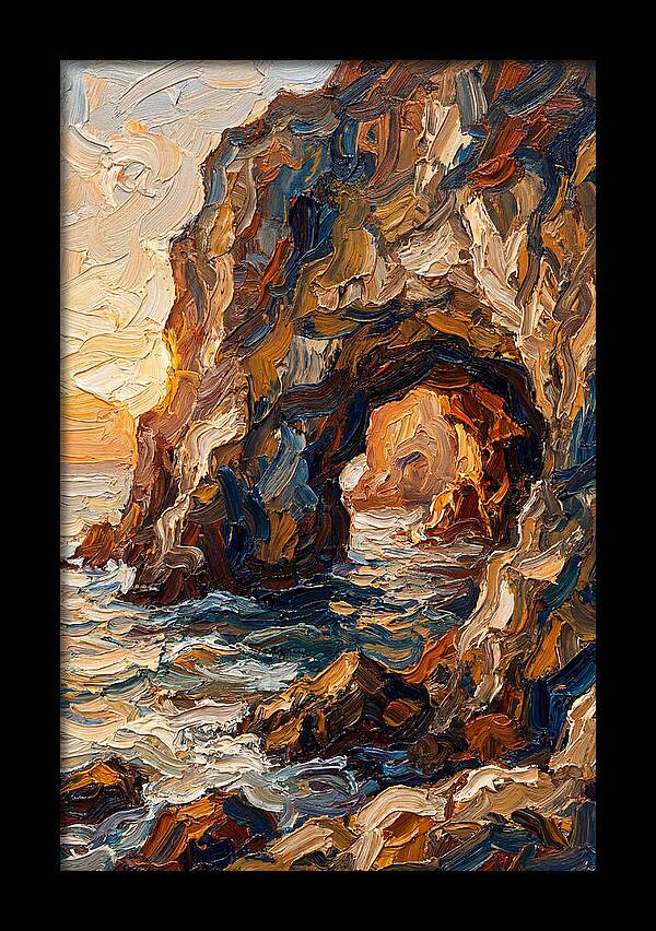 Grotto Carved Into Seaside Cliff