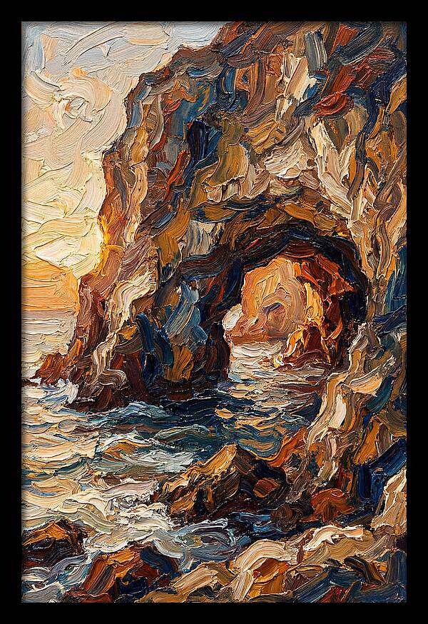 Grotto Carved Into Seaside Cliff