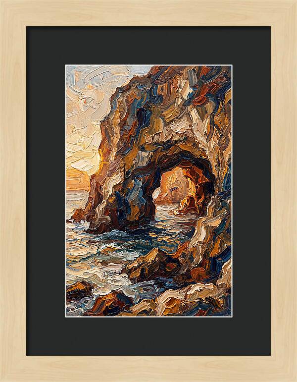 Grotto Carved Into Seaside Cliff