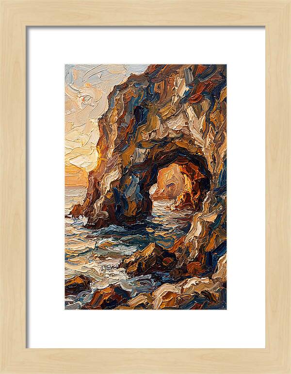 Grotto Carved Into Seaside Cliff