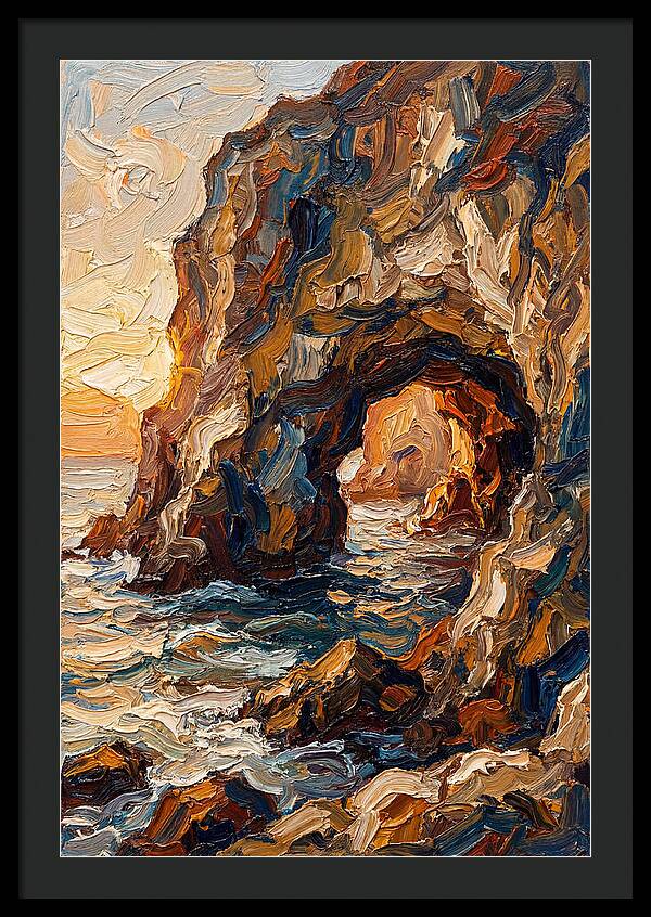Grotto Carved Into Seaside Cliff