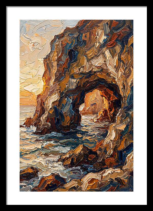 Grotto Carved Into Seaside Cliff