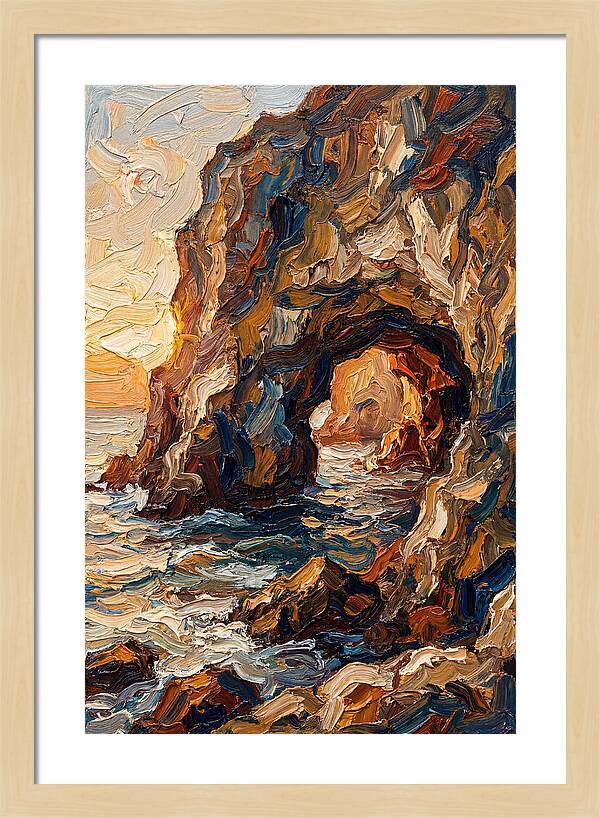 Grotto Carved Into Seaside Cliff