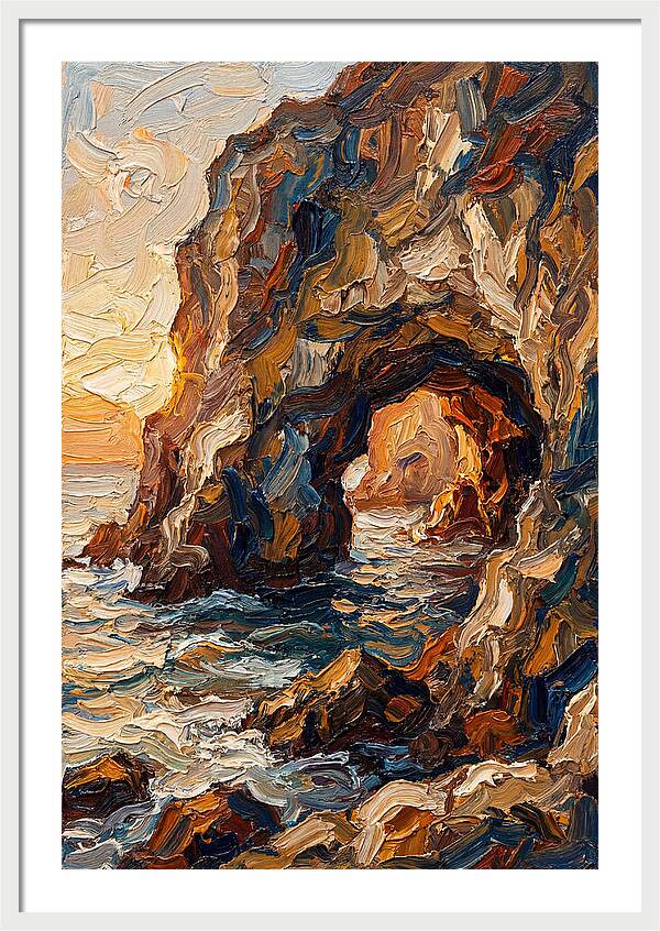 Grotto Carved Into Seaside Cliff
