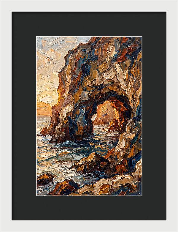 Grotto Carved Into Seaside Cliff
