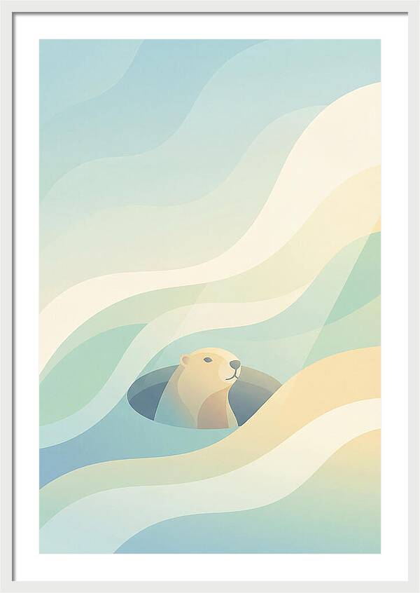 Groundhog Emerging From Burrow