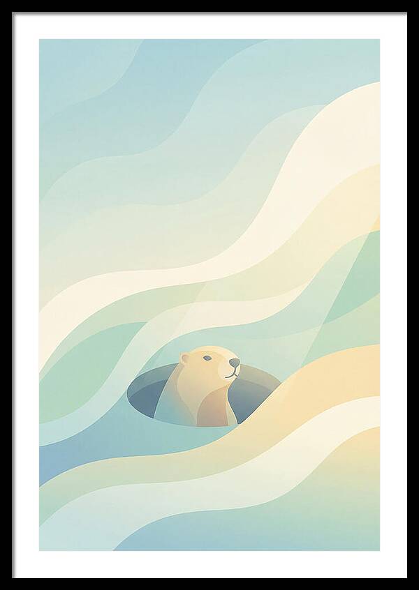 Groundhog Emerging From Burrow