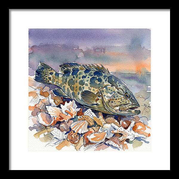 Grouper Among Seashells