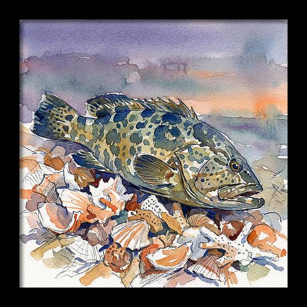 Grouper Among Seashells