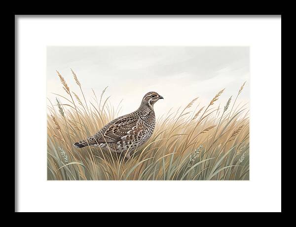 Grouse Among Tall Grass